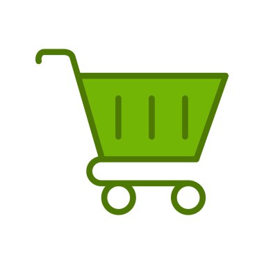 Alışveriş arabası simgesi, vektör illüstrasyonu