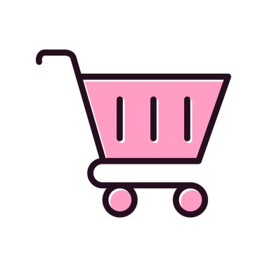 Alışveriş arabası simgesi, vektör illüstrasyonu