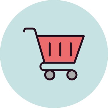 Alışveriş arabası simgesi, vektör illüstrasyonu