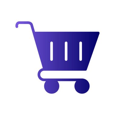 Alışveriş arabası simgesi, vektör illüstrasyonu