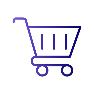 Alışveriş arabası simgesi, vektör illüstrasyonu