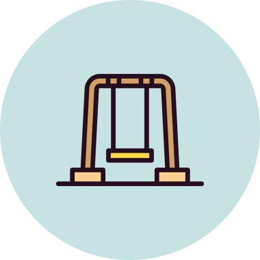 Salıncak simgesi, vektör illüstrasyonu