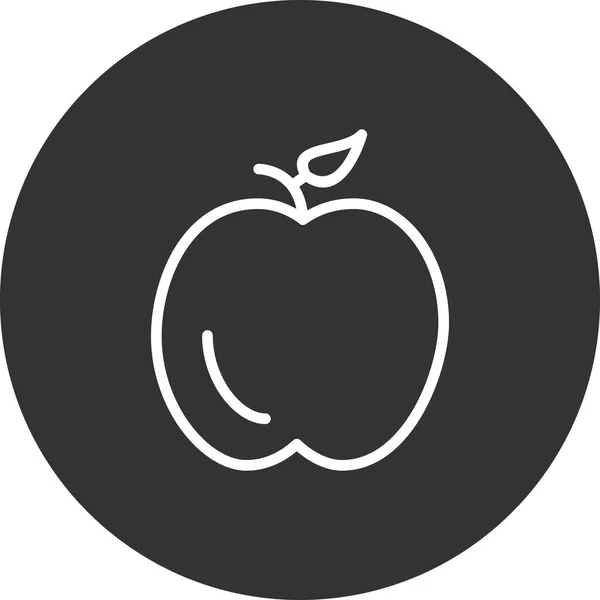 Vector Ilustración Fruta Manzana Icono — Archivo Imágenes Vectoriales