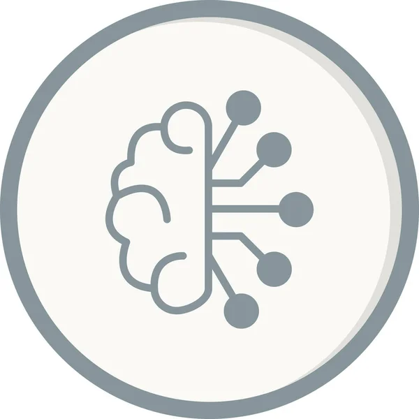 Line Drawing Artificial Intelligence Icon Vector Illustration — Stockový vektor