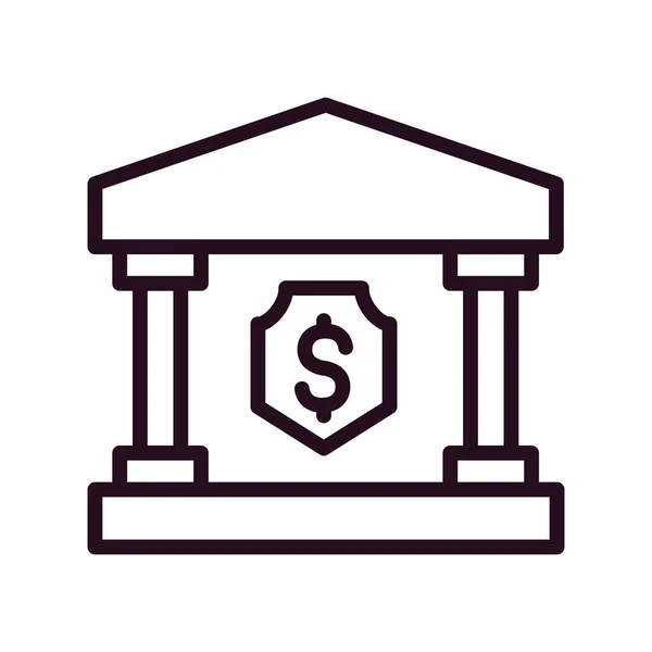 Projeto Ilustração Vetor Ícone Edifício Banco — Vetor de Stock