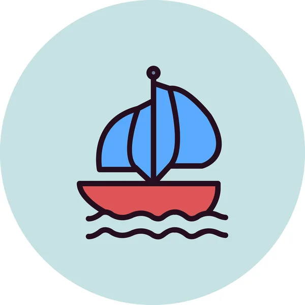 Barca Icona Vettoriale Illustrazione — Vettoriale Stock