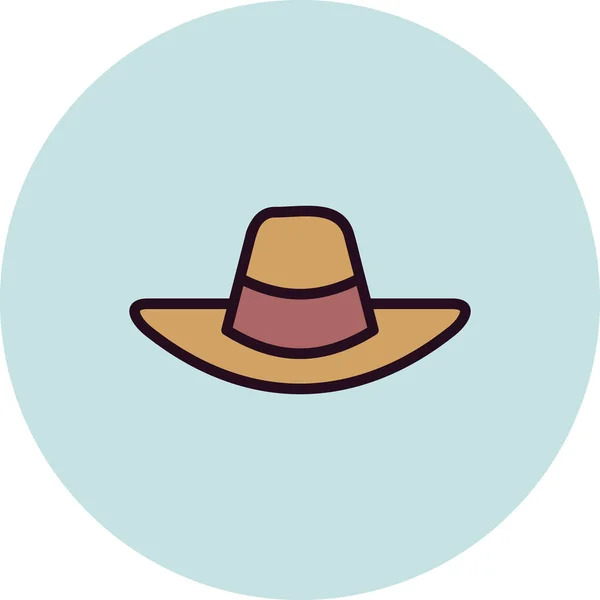 Sombrero Icono Vector Ilustración — Vector de stock