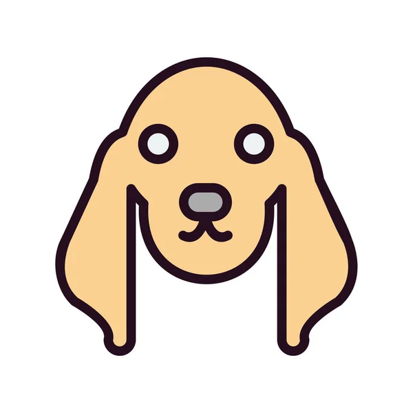 Vector Flat Color Line Icon Dog — Stock vektor