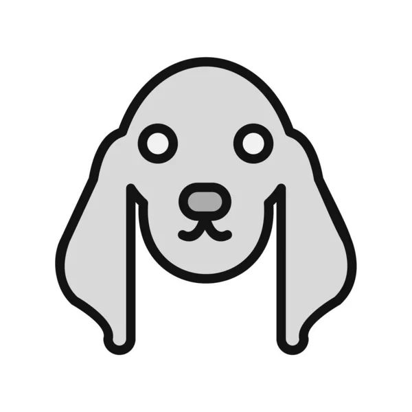 Vector Flat Color Line Icon Dog — Image vectorielle