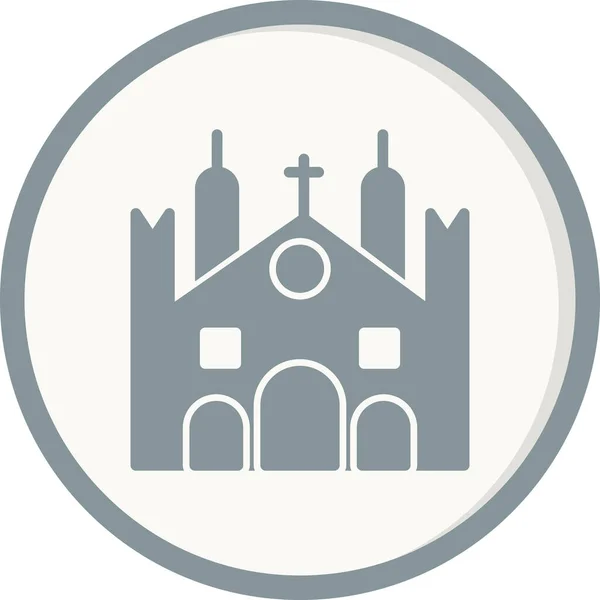 Milan Cathedral Icon Vector Illustration — 스톡 벡터