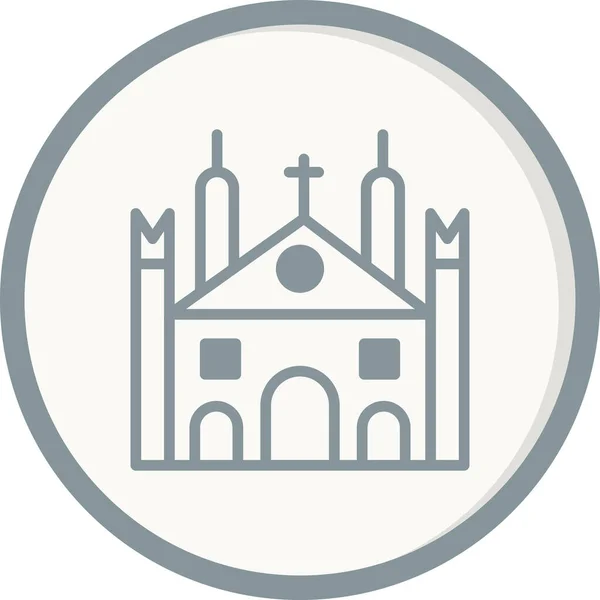 Milan Cathedral Icon Vector Illustration — 스톡 벡터
