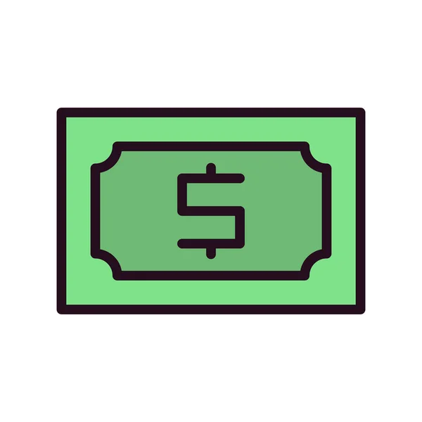 Dinero Vector Delgada Línea Icono — Vector de stock