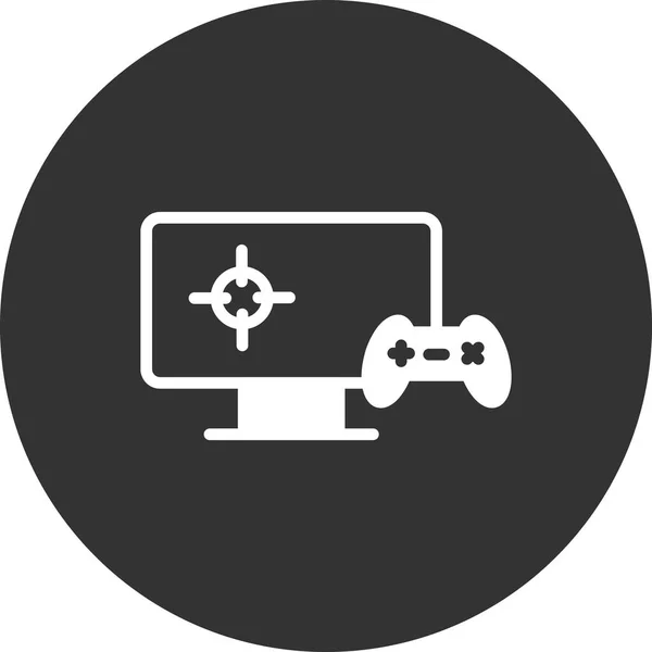 Playing Videogame Icon Vector Illustration — ストックベクタ