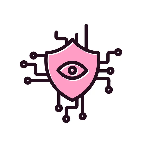 Vector Illustration Security Monitoring Icon — Stockvektor