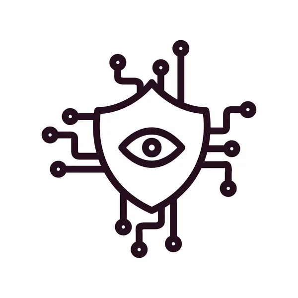Vector Illustration Security Monitoring Icon — Wektor stockowy