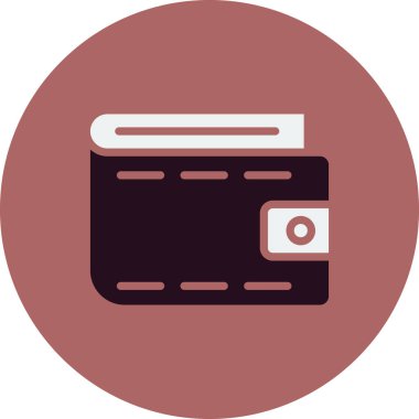 Cüzdan simgesi, bankacılık konsepti vektör illüstrasyonu