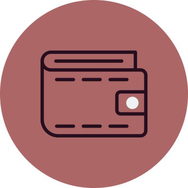 Cüzdan simgesi, bankacılık konsepti vektör illüstrasyonu