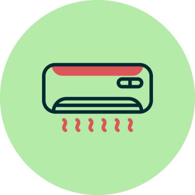 Klima vektörü ince çizgi simgesi