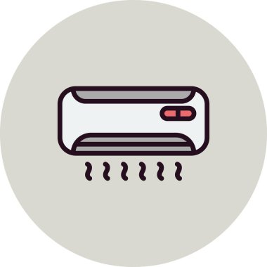 Klima vektörü ince çizgi simgesi