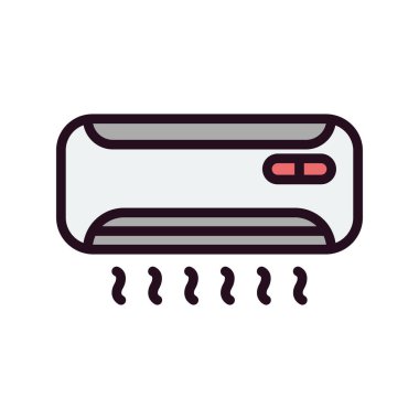 Klima vektörü ince çizgi simgesi