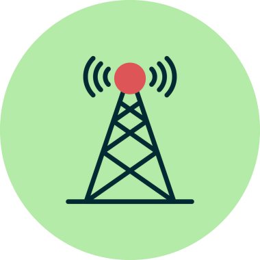 Yayın anteni, simge vektör illüstrasyonu