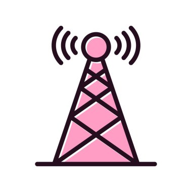 Yayın anteni, simge vektör illüstrasyonu