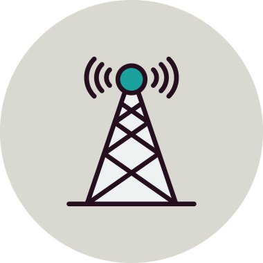 Yayın anteni, simge vektör illüstrasyonu