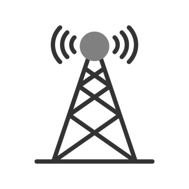 Yayın anteni, simge vektör illüstrasyonu