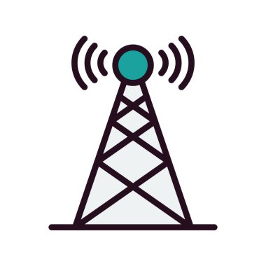 Yayın anteni, simge vektör illüstrasyonu