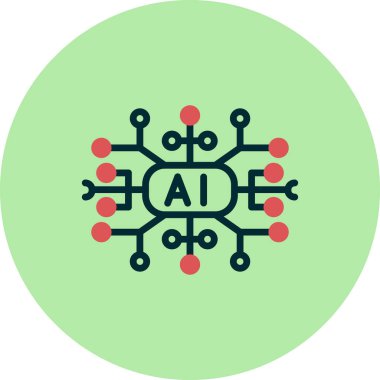 Çizgi çizimi yapay zeka ikonu vektör çizimi