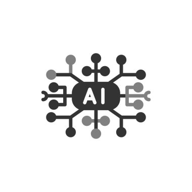 Çizgi çizimi yapay zeka ikonu vektör çizimi