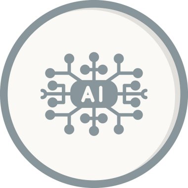 Çizgi çizimi yapay zeka ikonu vektör çizimi