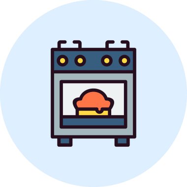 Pişirme simgesi, vektör illüstrasyonu