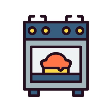 Pişirme simgesi, vektör illüstrasyonu