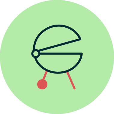 Basit bbq ızgara simgesinin vektör çizimi