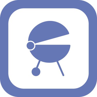 Basit bbq ızgara simgesinin vektör çizimi