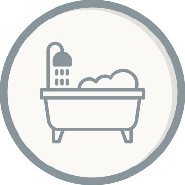 küvet vektörü ince çizgi simgesi