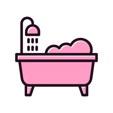 küvet vektörü ince çizgi simgesi