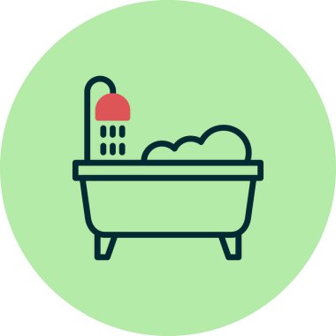 küvet vektörü ince çizgi simgesi