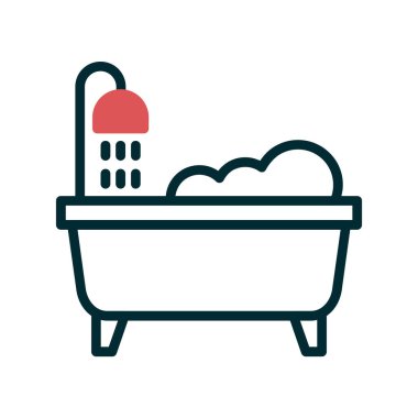 küvet vektörü ince çizgi simgesi