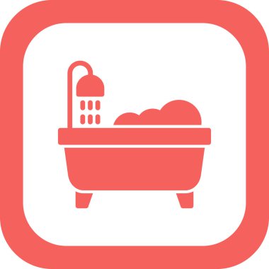 küvet vektörü ince çizgi simgesi