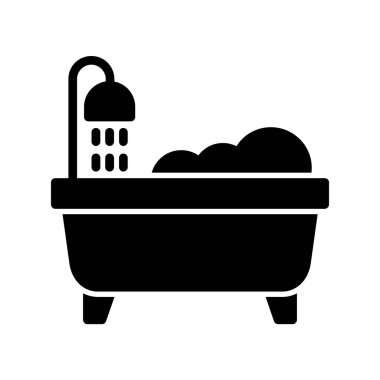 küvet vektörü ince çizgi simgesi