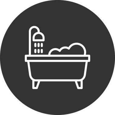 küvet vektörü ince çizgi simgesi