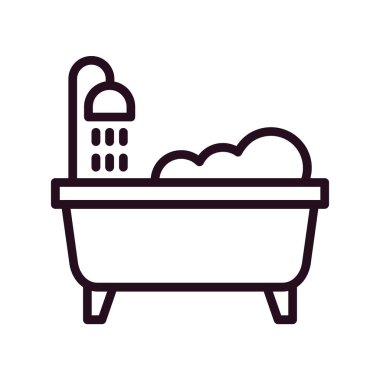 küvet vektörü ince çizgi simgesi