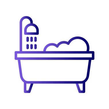 küvet vektörü ince çizgi simgesi