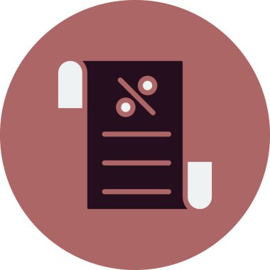 Fatura indirimi simgesi, vektör illüstrasyonu 