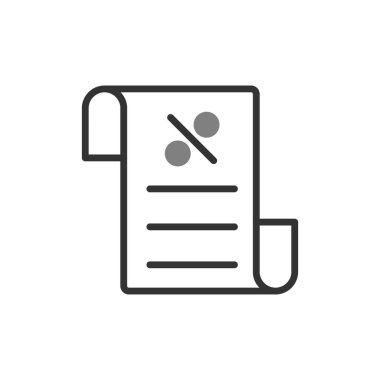 Fatura indirimi simgesi, vektör illüstrasyonu 