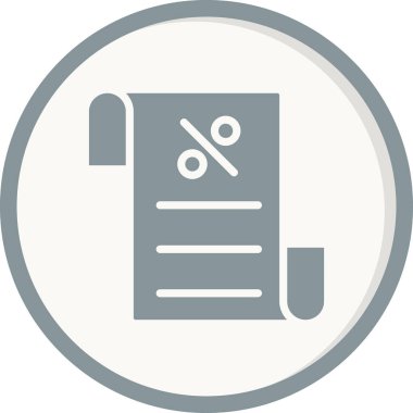 Fatura indirimi simgesi, vektör illüstrasyonu 