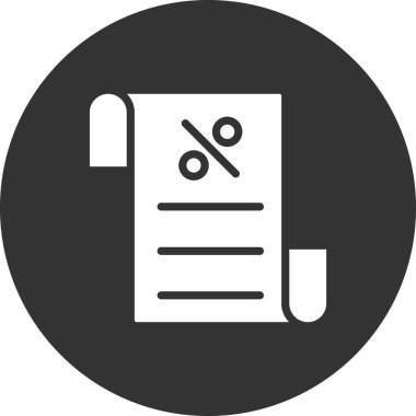 Fatura indirimi simgesi, vektör illüstrasyonu 