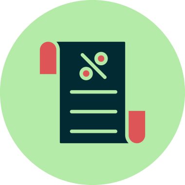 Fatura indirimi simgesi, vektör illüstrasyonu 